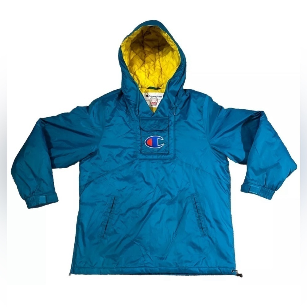 New NWT SUPREME x CHAMPION PULLOVER PARKA JACKET Hornets TEAL Size: MEDIUM NWT